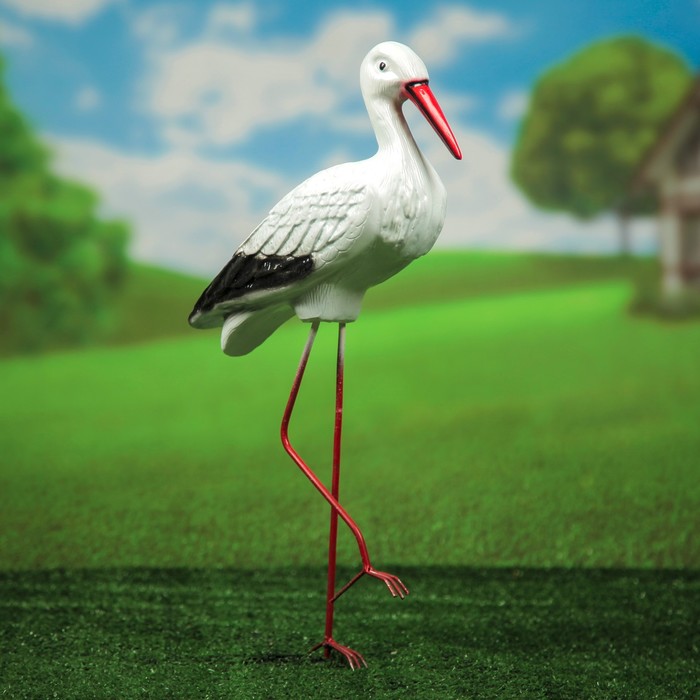 Садовая фигура "Аист малый на металлических ногах", 60 см