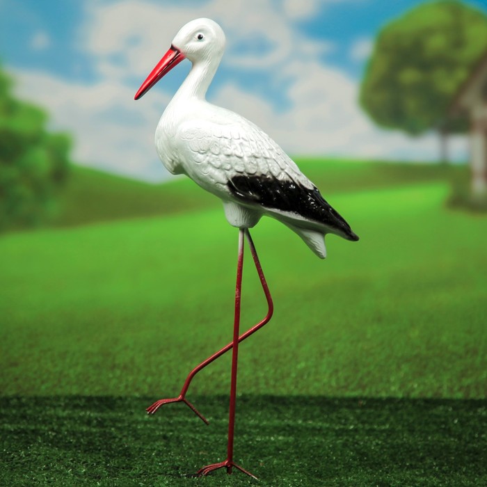 Садовая фигура "Аист малый на металлических ногах", 60 см