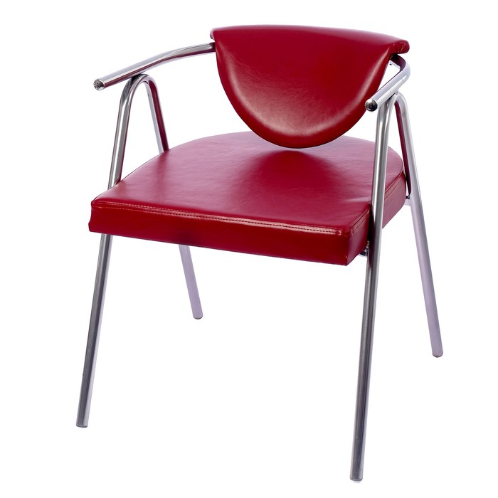 Стул  "Софт" , цвет обивки бордовый , каркас хром