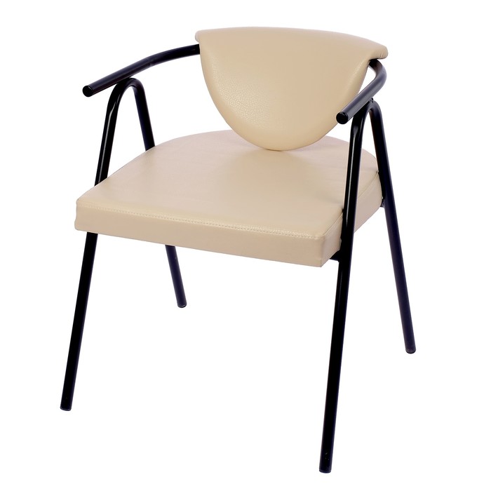 Стул  "Софт" , цвет обивки бежевый , каркас черно-серебристый