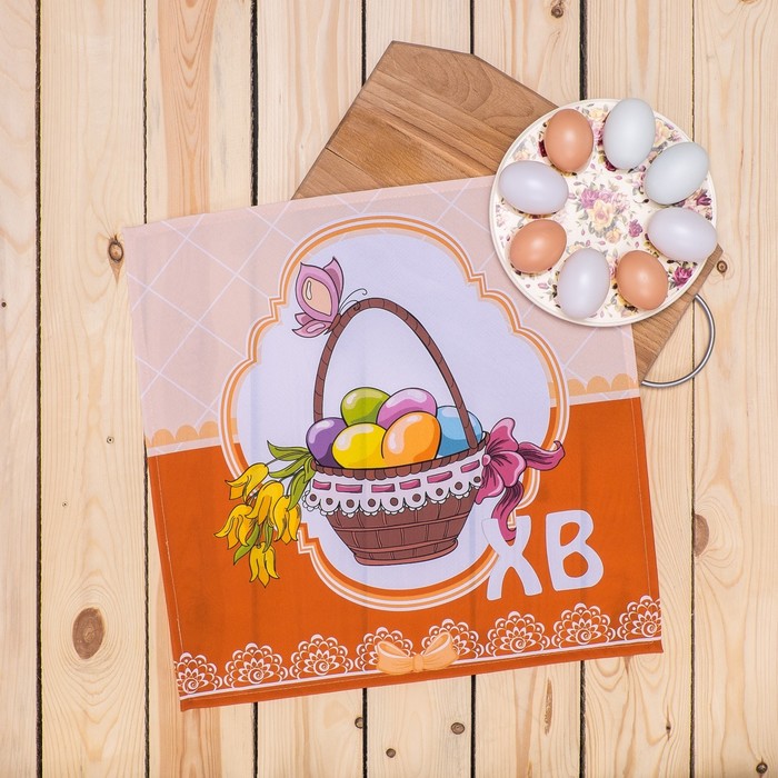 Праздничная салфетка 45*45 для Пасхи СП-17 рис. 6,печать , 100% пэ, 200 г/м2