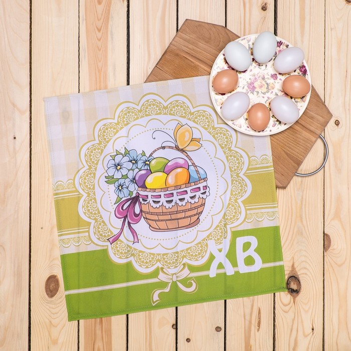 Праздничная салфетка 45*45 для Пасхи СП-17 рис. 7,печать , 100% пэ, 200 г/м2