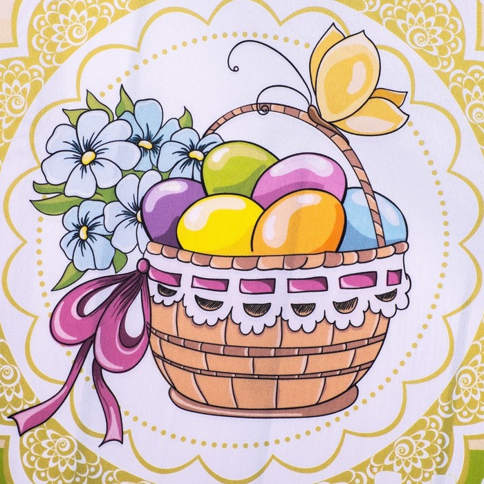 Праздничная салфетка 45*45 для Пасхи СП-17 рис. 7,печать , 100% пэ, 200 г/м2