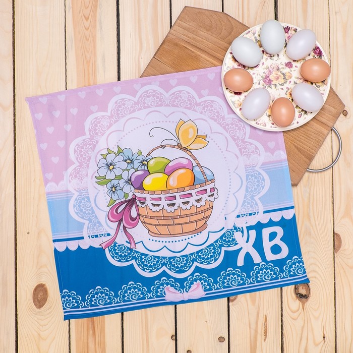 Праздничная салфетка 45*45 для Пасхи СП-17 рис. 8, печать , 100% пэ, 200 г/м2