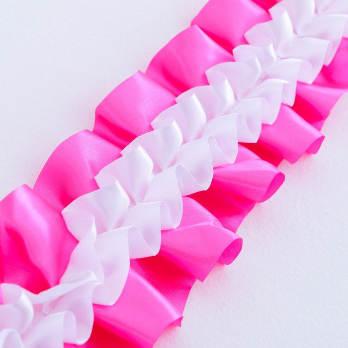 Рюш атлас 10/5, ярко-розовая