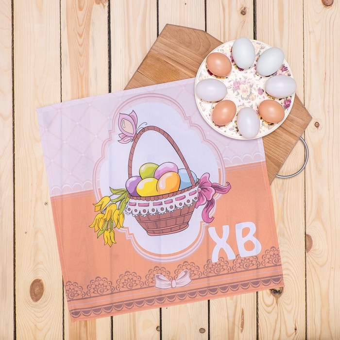 Праздничная салфетка 45*45 для Пасхи СП-17 рис. 9, печать , 100% пэ, 200 г/м2