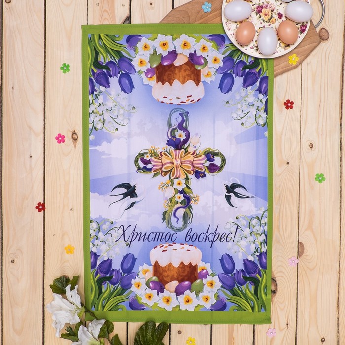 Праздничная салфетка 45*70 для Пасхи СП-170 рис. 13, печать , 100% пэ, 200 г/м2