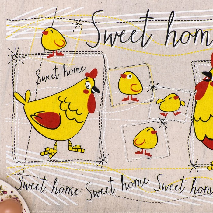 Кухонный набор "Семья"(полотенце 45х60+прихватка 18х18, 50% хл.,50% лён,160 г/м2