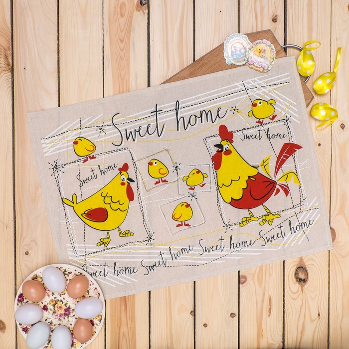 Полотенце "Семья" 45х60 шелкография, 50%