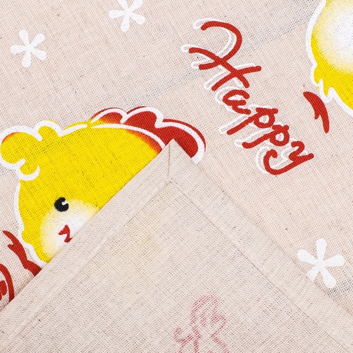 Полотенце полулён "Цыплята танцуют" 45х60 шелкография