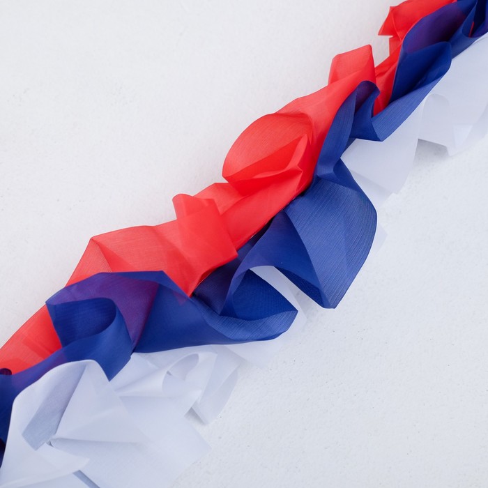 Рюш на автомобиль объёмная полиэстер, триколор