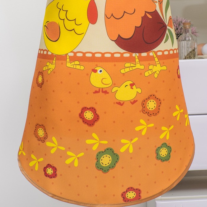 Кухонный набор "Петушки"(фартук,прихватка)р. 4-17 ,печать , поролон, 100% пэ, 200 г/м2