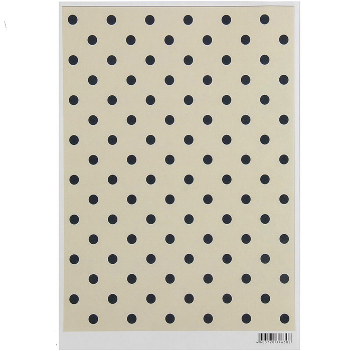 Декупажная карта "Чёрный горошек на бежевом" 54 г/м2 формат А4