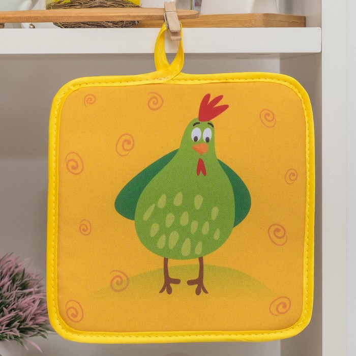 Кухонный набор "Петушки" (фартук,прихватка) рис 6-17 ,печать , поролон, 100% пэ, 200 г/м2