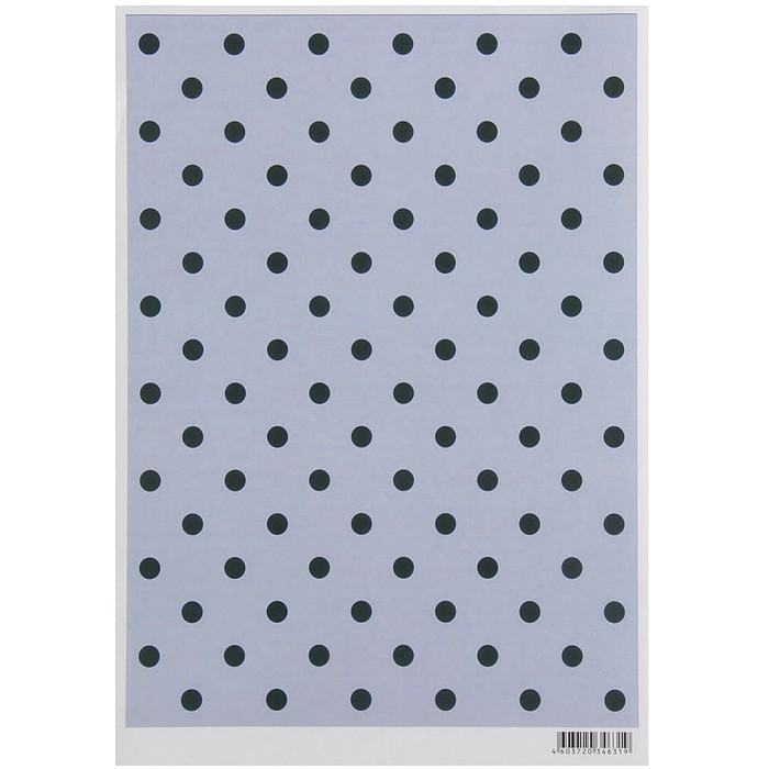 Декупажная карта "Чёрный горошек на сером" 54 г/м2 формат А4