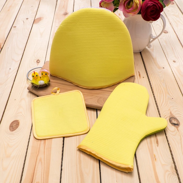 Набор для кухни (грелка,прихватка, рукавица)рис.20-17,лиц.100% пэ,оборот 100% хл ,200 г/м2