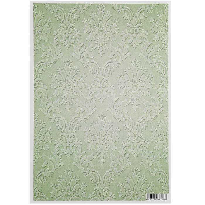 Декупажная карта "Зелёный орнамент" 54 г/м2 формат А4