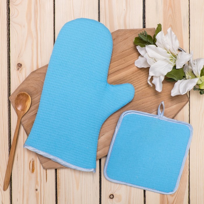 Кухонный набор (рукавица,прихватка)рис 5-17 ,лиц. 100% пэ, оборот 100% хл,печать ,200 г/м2