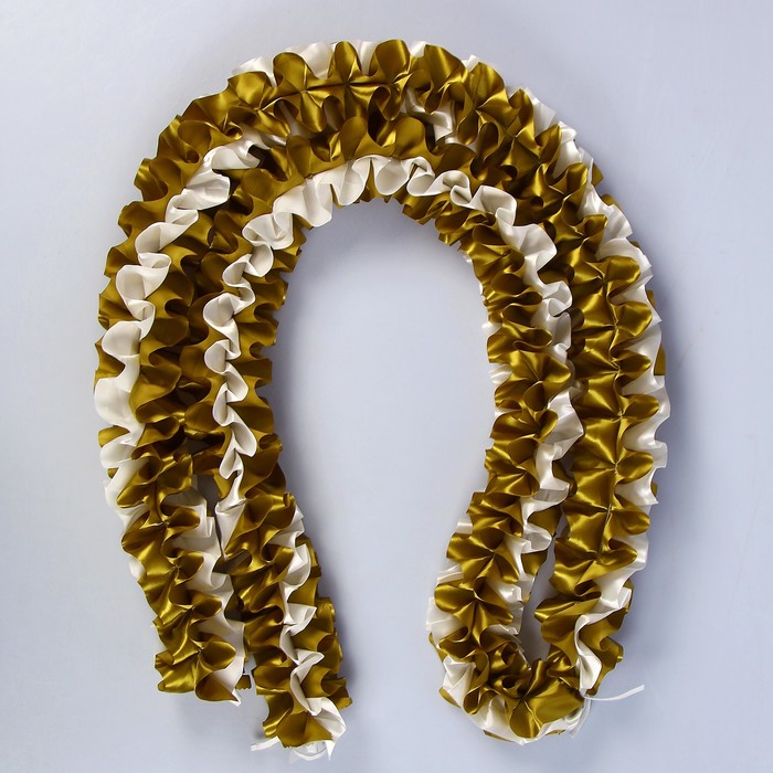 Рюш на автомобиль объёмная, атлас, бронза, айвори