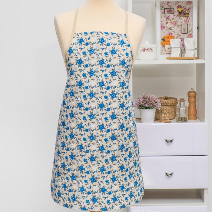 Фартук с тонкой лямкой "Цветок голубой"