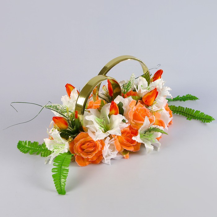 Кольца «Алиса», бело-оранжевые