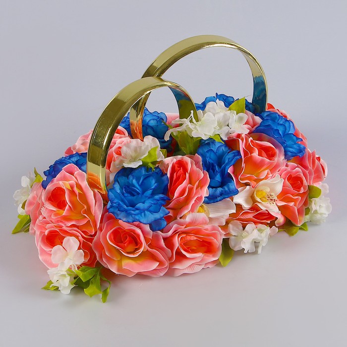 Кольца на а/м №1, чайная роза-синий