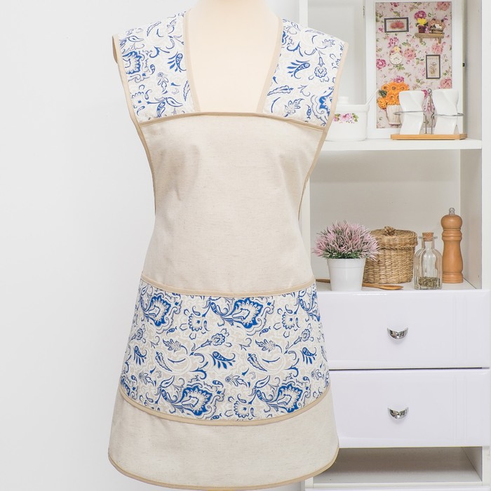 Фартук (с пелериной) "№37 голубой"