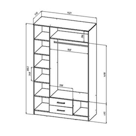 

Шкаф 3х ств. 1400 Венеция, 1400х560х2300, Венге/Дуб молочный