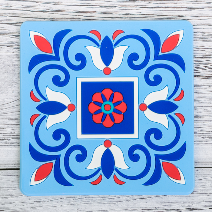 Подставка под горячее "Цветы" 10 х 10 см