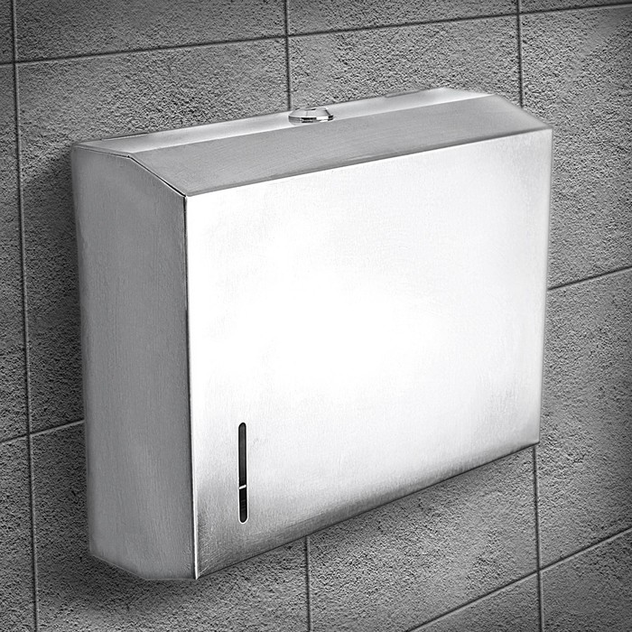 Диспенсер бумажных полотенец в листах, нерж. сталь