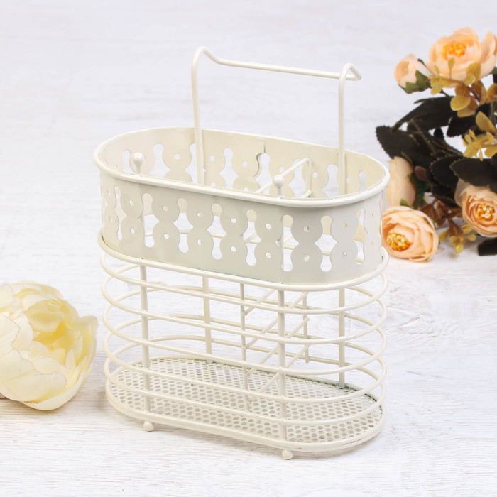 Сушилка для столовых приборов овальная "Бесконечность", цвет белый