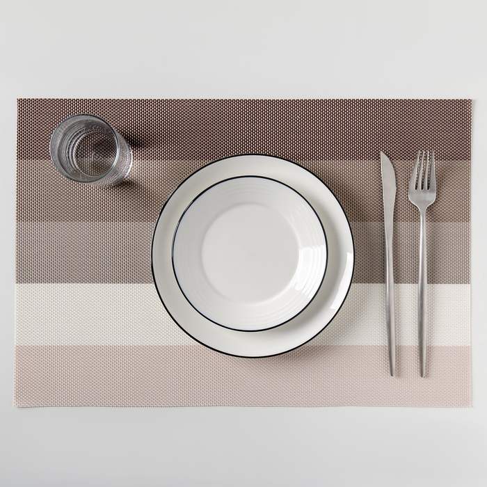 Салфетка кухонная "Пять полос" 45х30 см, цвет коричневый