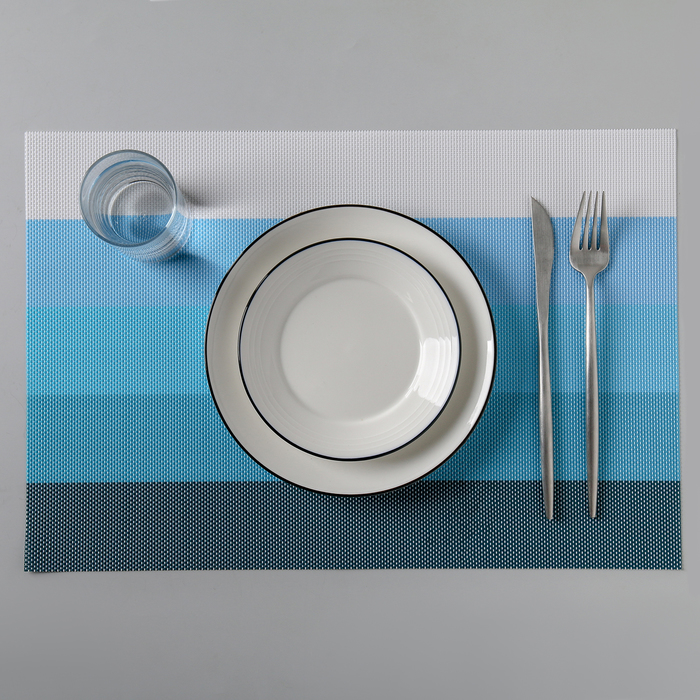 Салфетка кухонная "Пять полос" 45х30 см, цвет синий