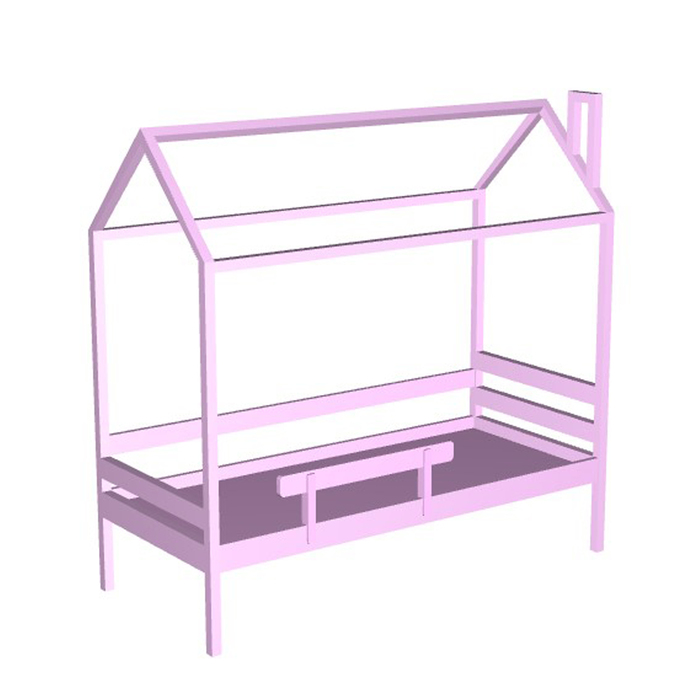 Съемный борт кровати-домика , цвет розовый