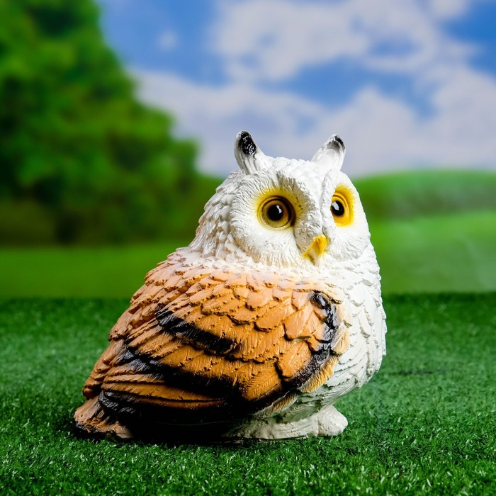 Садовая фигура "Совушка малая" коричневая 15х15см