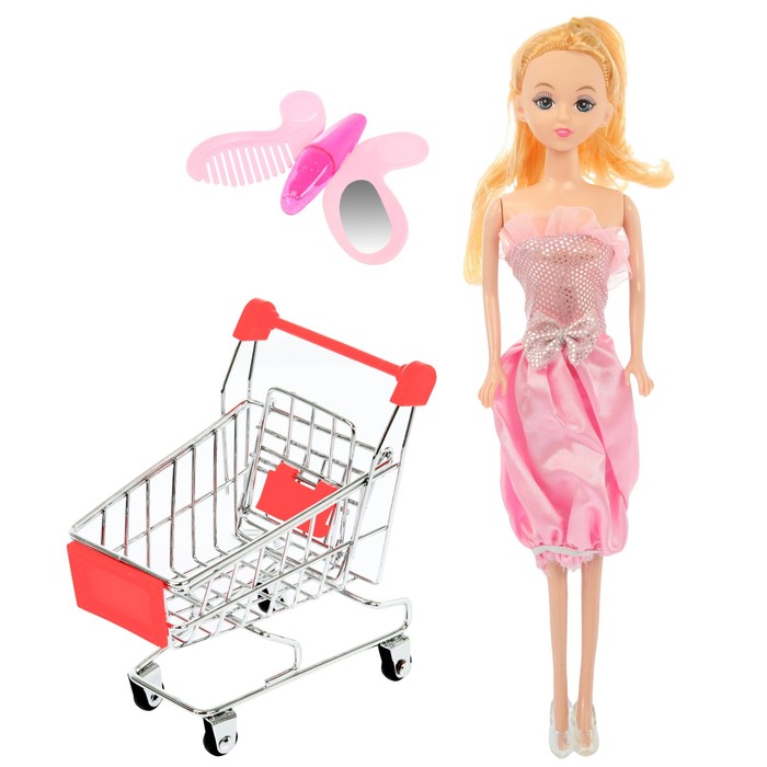 Тележка для покупок "Мини-магазин" с куклой