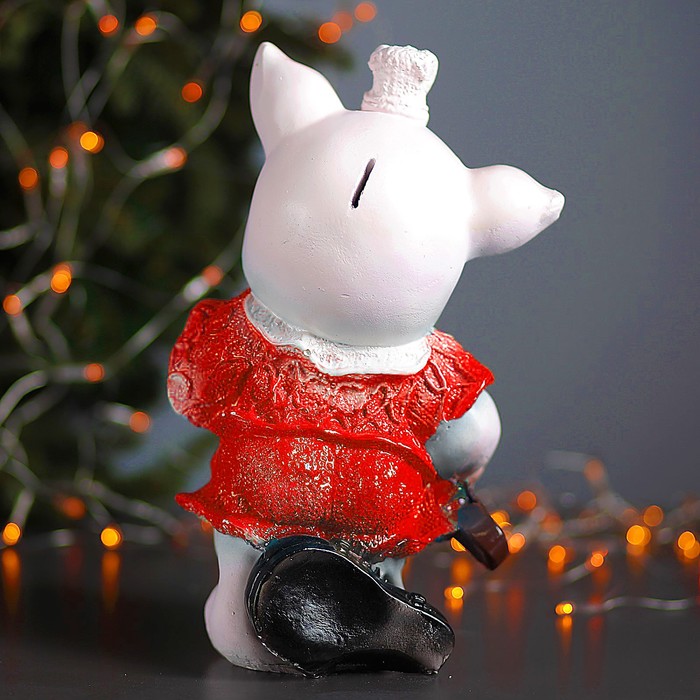 Копилка "Поросёнок со скрипкой" 30 см, синий