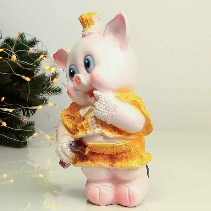 Копилка "Поросёнок со скрипкой" 30 см, синий