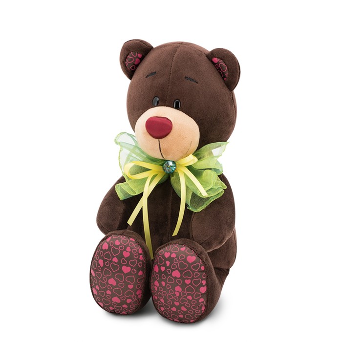 Мягкая игрушка Choco с зелёным бантом, 30 см