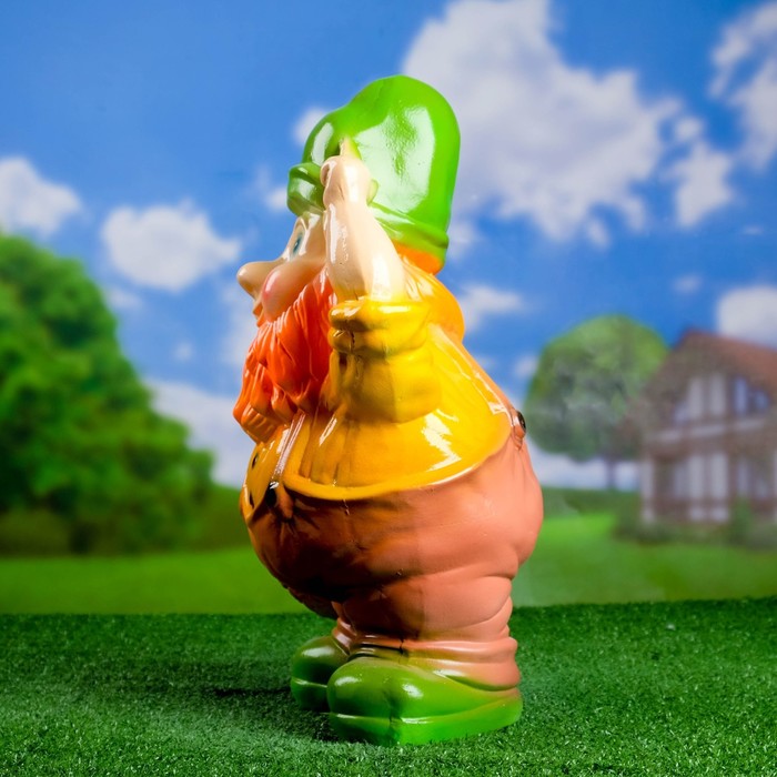 Садовая фигура "Гном с грибами" 50см