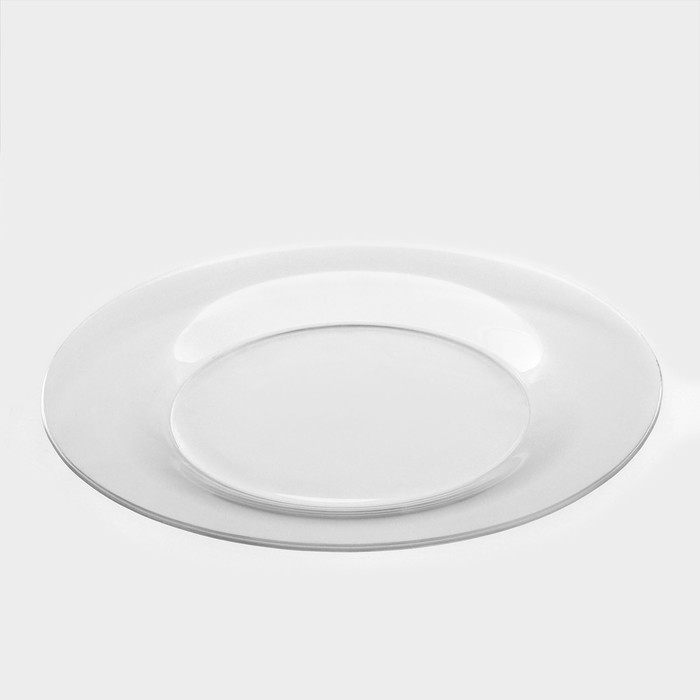 Тарелка плоская стеклянная «Симпатия», d=25 см тарелка плоская пион 25 см 00000080745 royal aurel