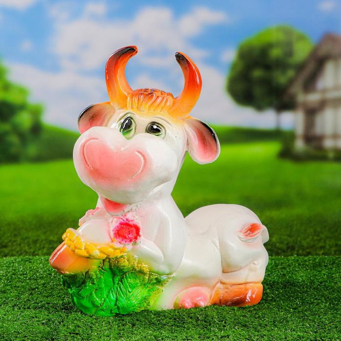 Садовая фигура Корова веселая 34х30см фигура декоративная веселая корова