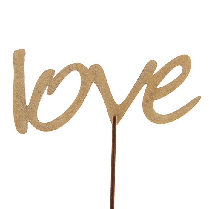 Топпер "love", золотой, с держателем