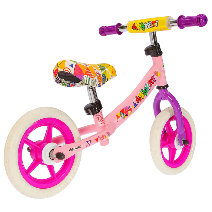 Беговел 10" GRAFFITI Discover 2018, цвет розовый