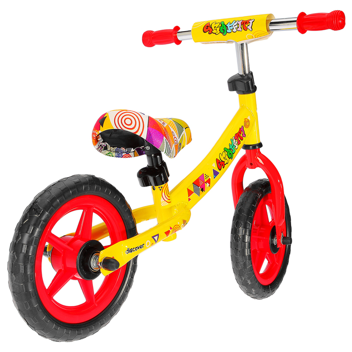 Беговел 10" GRAFFITI Discover 2018, цвет желтый