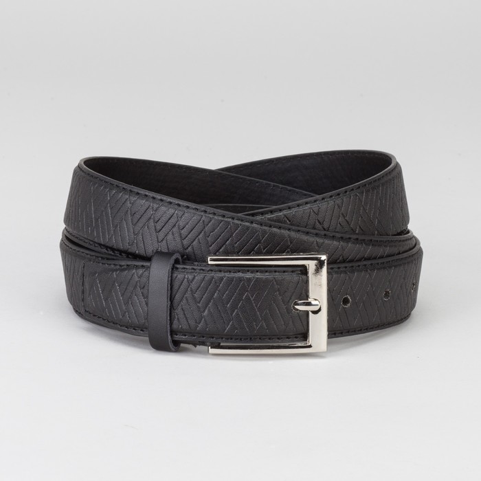 Ремень мужской Великан, пряжка металл, ширина - 3,5 см, цвет чёрный