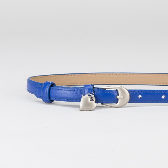 Ремень женский, гладкий, пряжка металл, ширина - 1,5 см, цвет синий