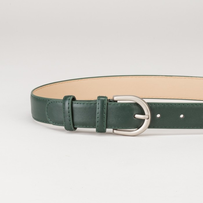 Ремень женский Великан, гладкий, пряжка металл, ширина - 3 см, цвет зелёный