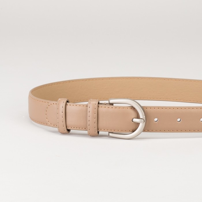 Ремень женский Великан, гладкий, пряжка металл, ширина - 3 см, цвет бежевый