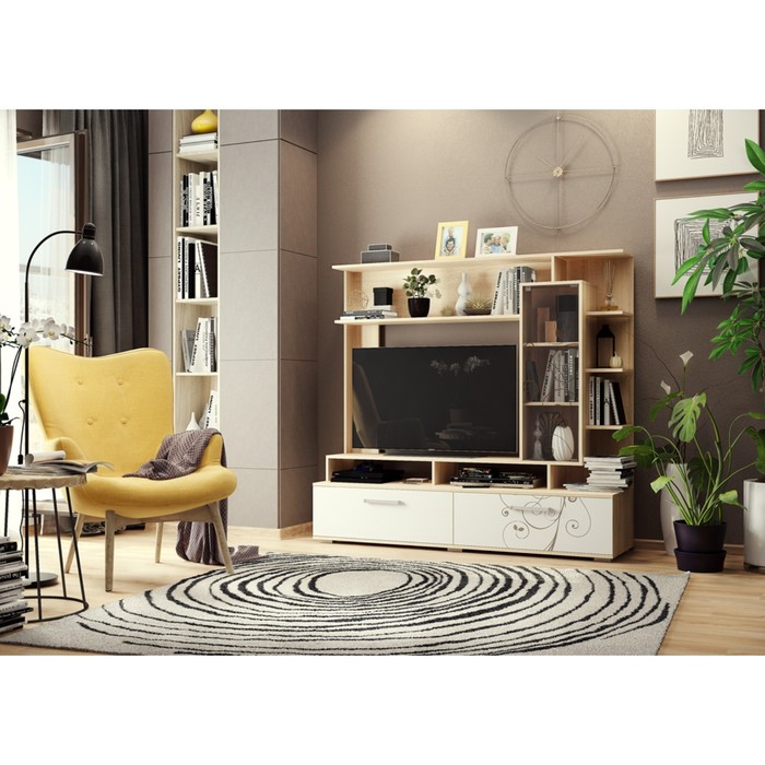 Мини-стенка Лоя Дуб сонома/белый